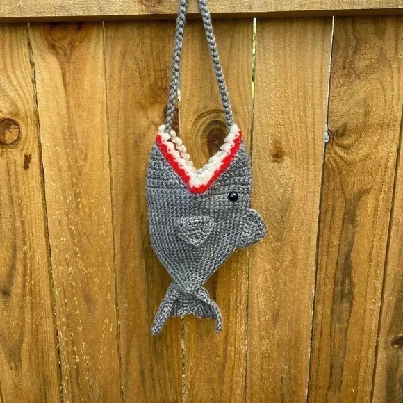 Shark crochet bag for‎ littles treasures beach bag - Picture 1 of 4
